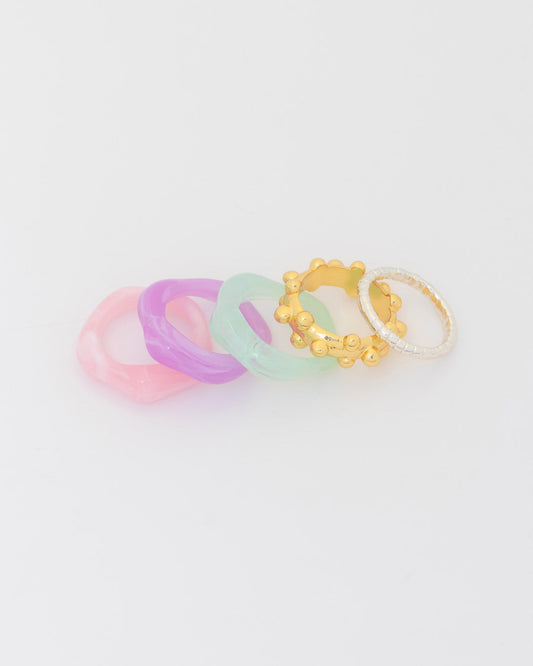 Set X5 Anillos Dots Pop