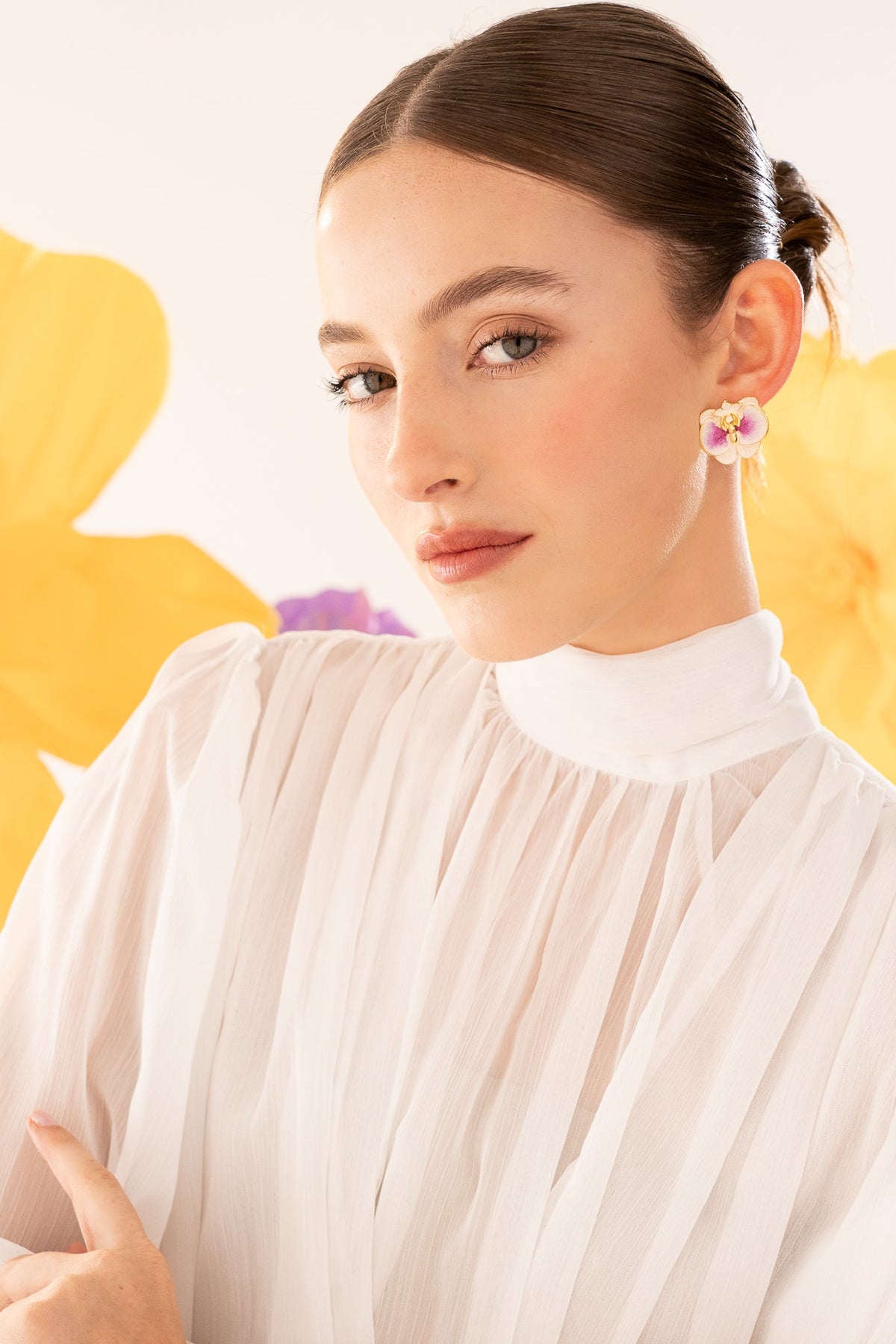 Aretes Orquídea Mediano Morado