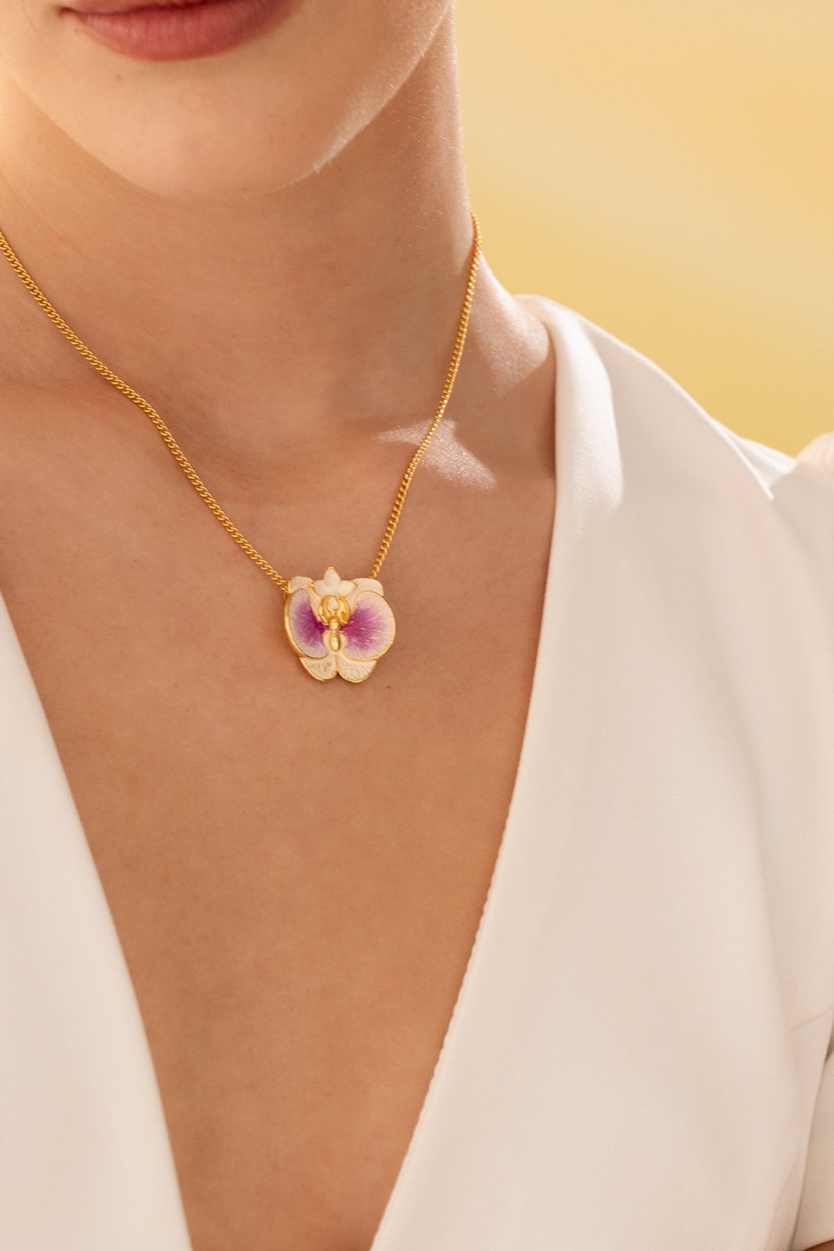 Set Collar Orquídea + Aretes Morado
