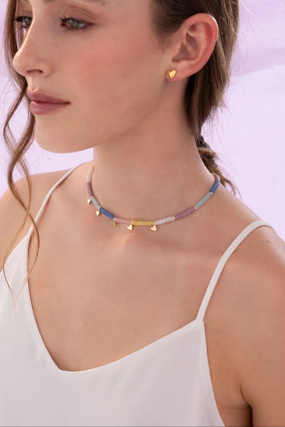Choker Colores Ángeles + Aretes
