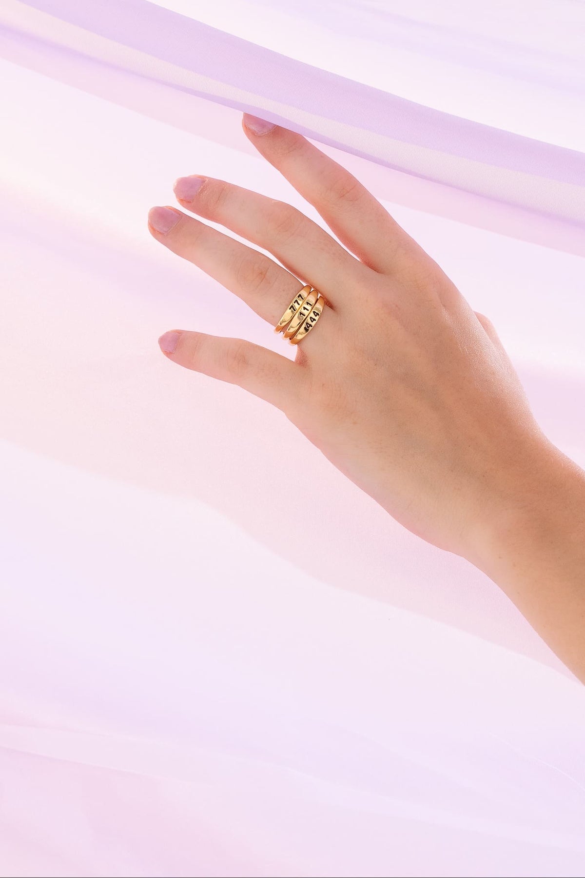 Set X3 Anillos Números Ángelicos Talla 7