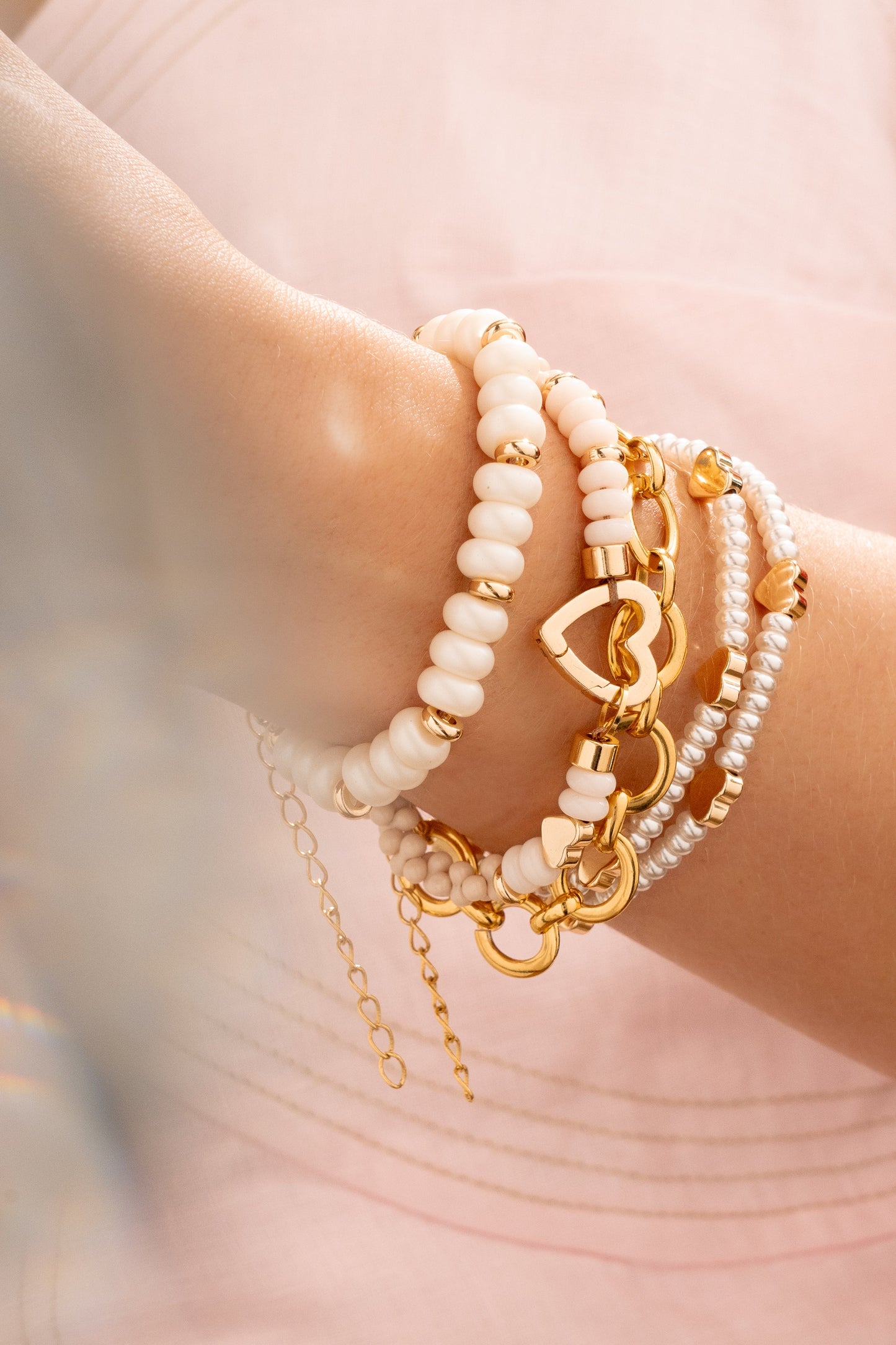 Pulsera Corazón Liso + Aretes