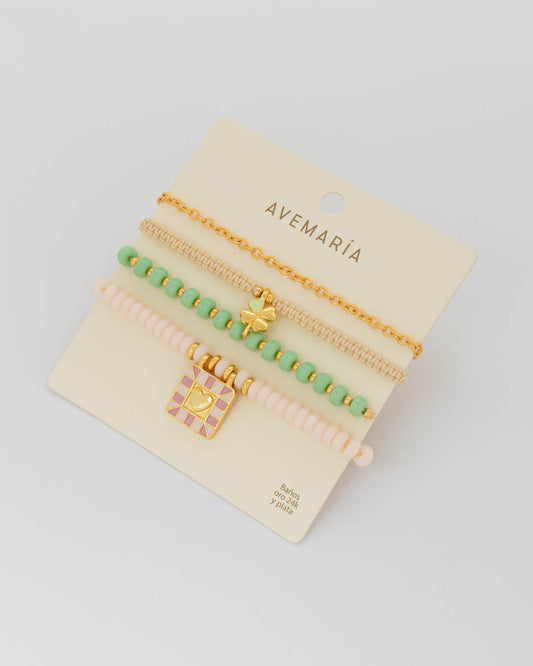Set X4 Pulseras Suerte En El Juego