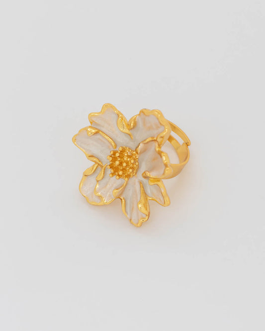 Anillo Maxi Flor Perlados
