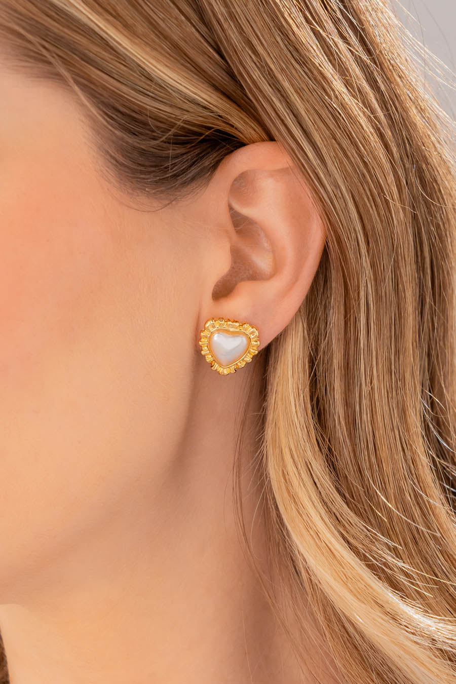 Aretes Corazón Perla Bolero