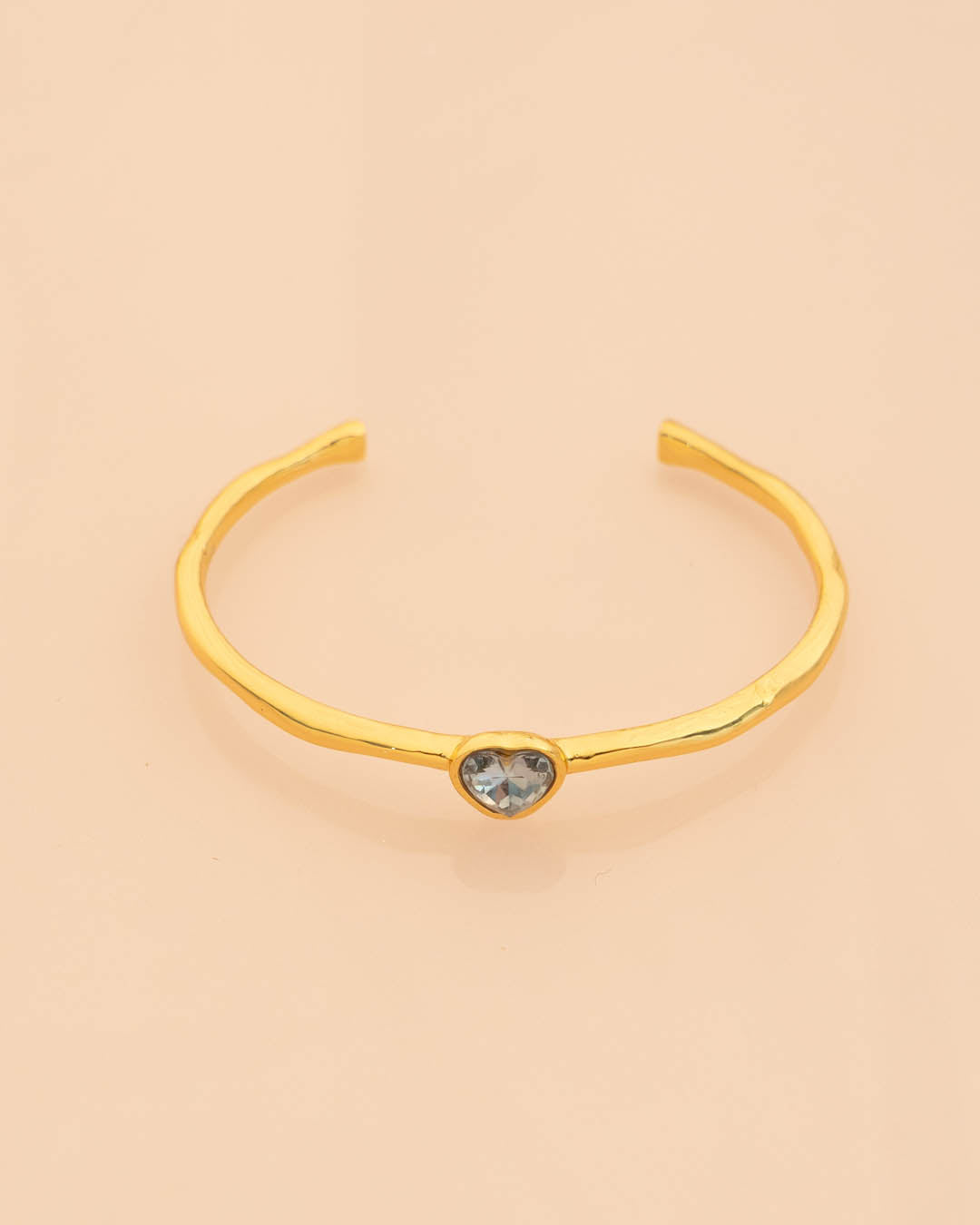 Brazalete Cristal Corazón Azul Oro