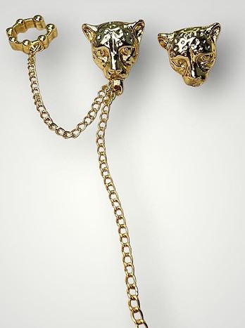 Earcuff solitario tigre deluxe dorado