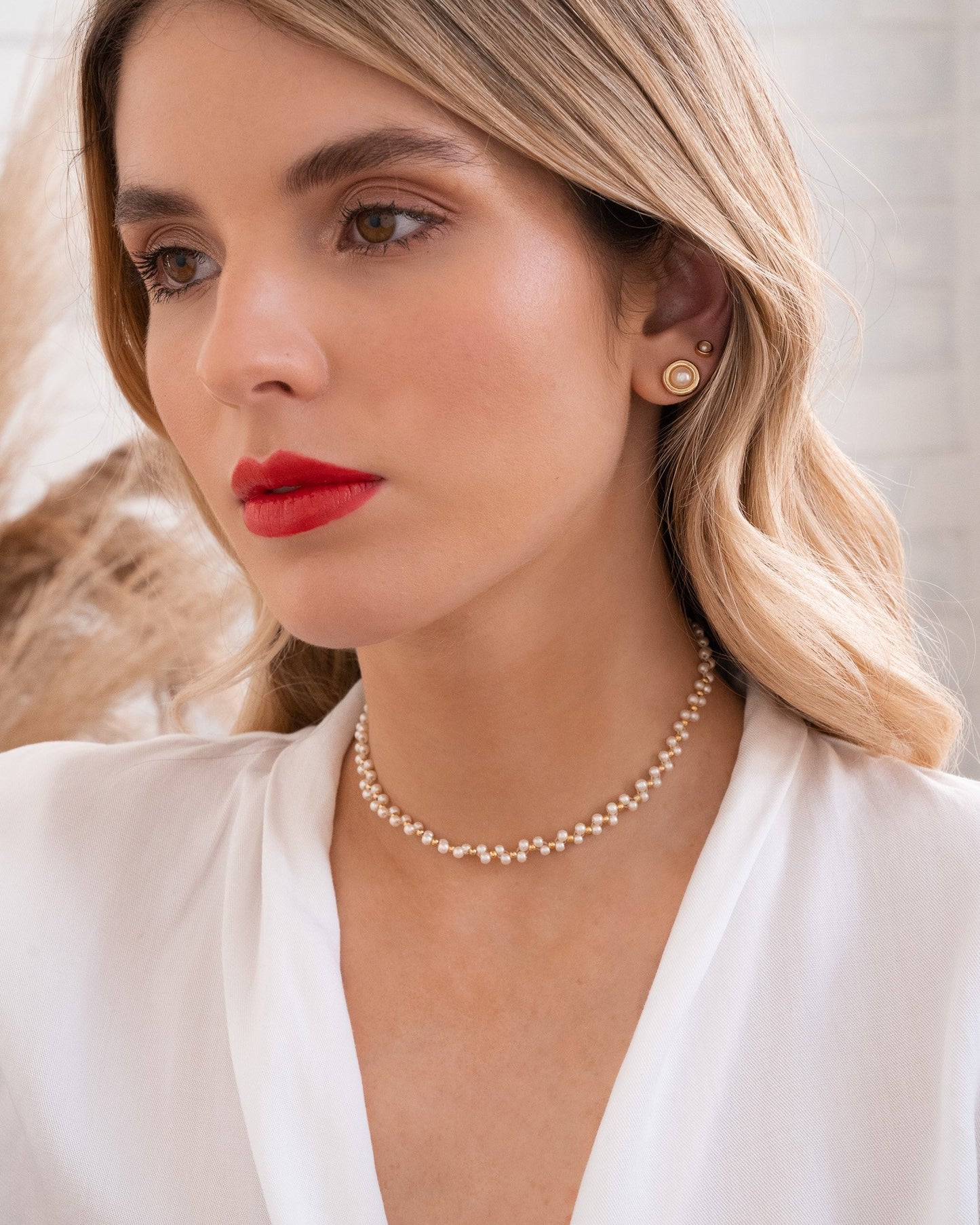 Choker Tejido Perlitas