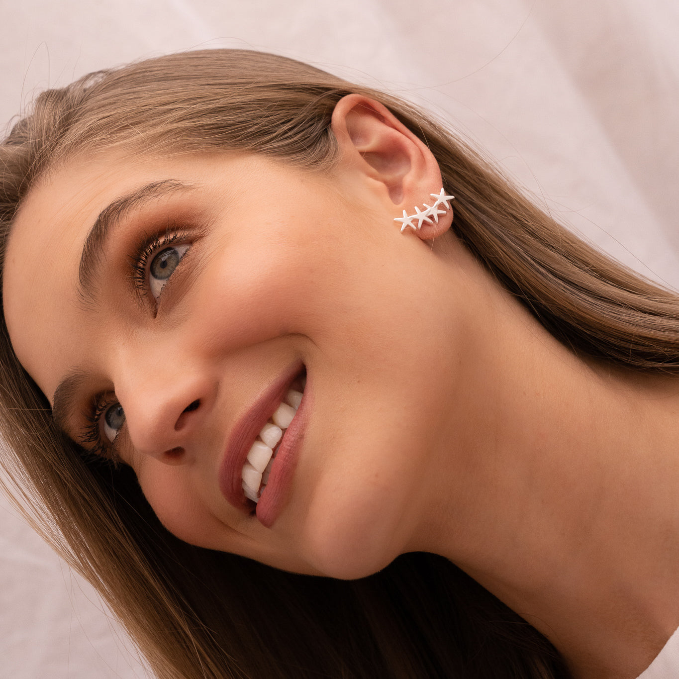 Aretes Multi Estrellas Plateado
