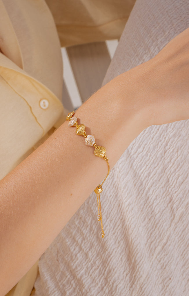 Pulsera Mini Conchas + Aretes