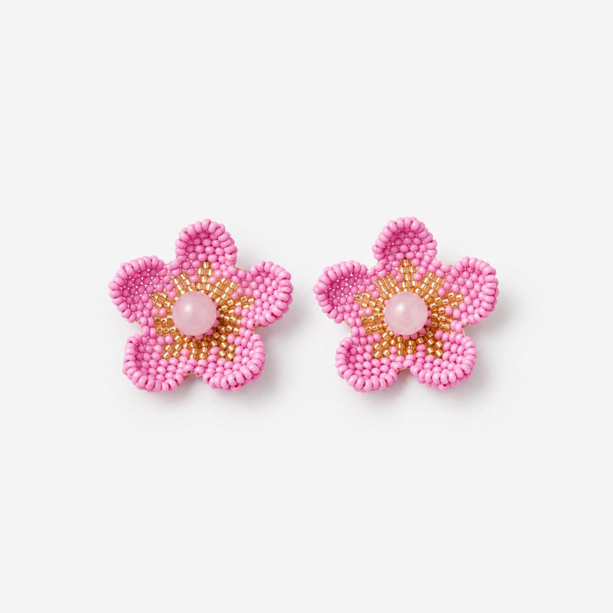 Aretes Flor Tejida Lila