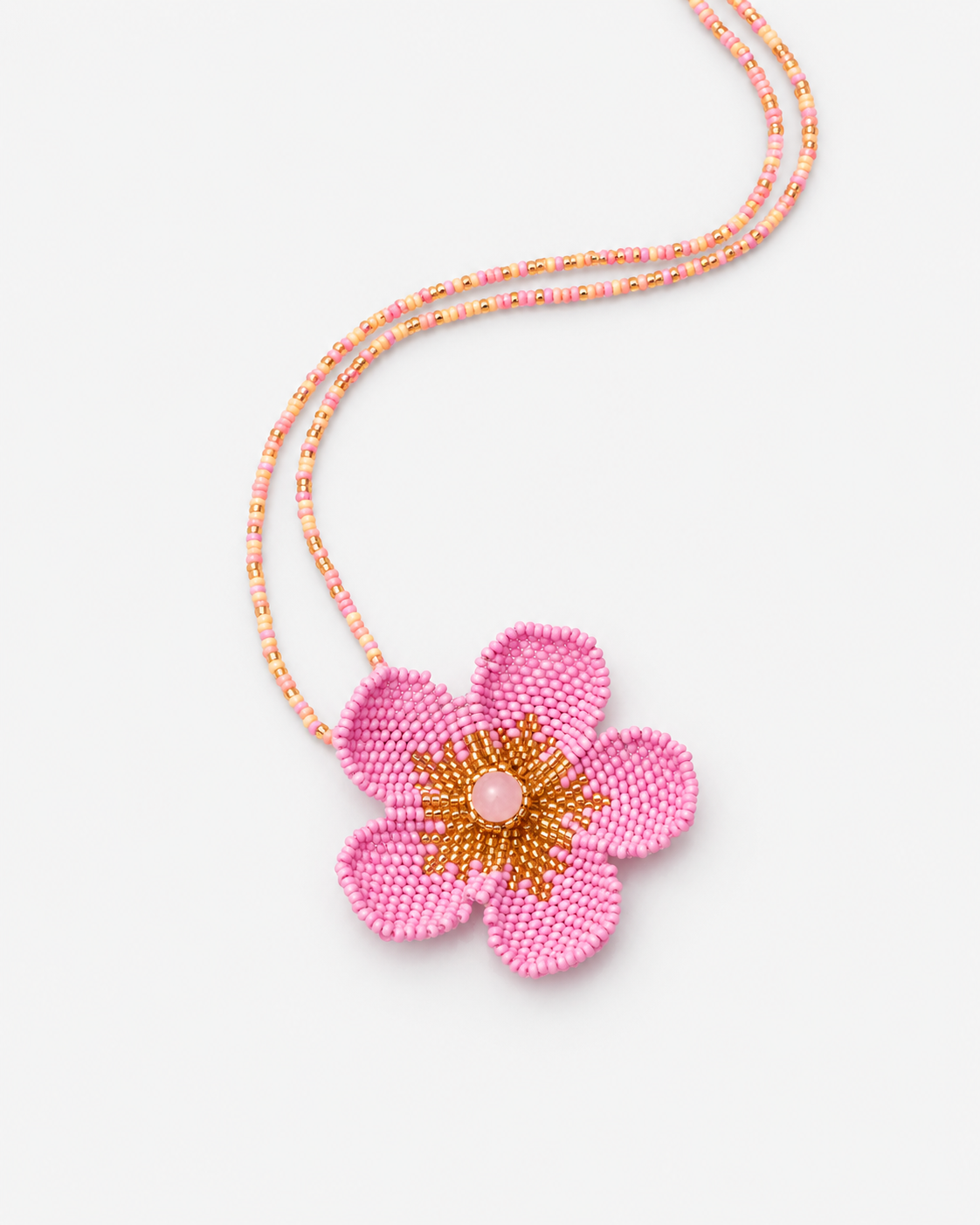Collar Flor Tejida Lila + Aretes