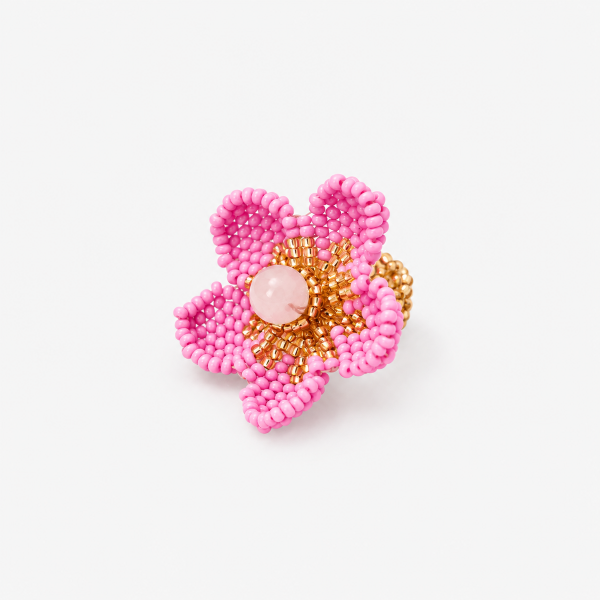 Anillo Flor Tejida Lila