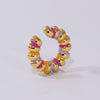 Earcuff Ondas Pintado gold/rosa
