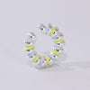 Earcuff Ondas Pintado silver/verde