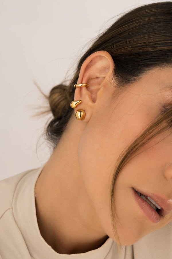 Set X3 Aretes Gotas Y Bolas gold
