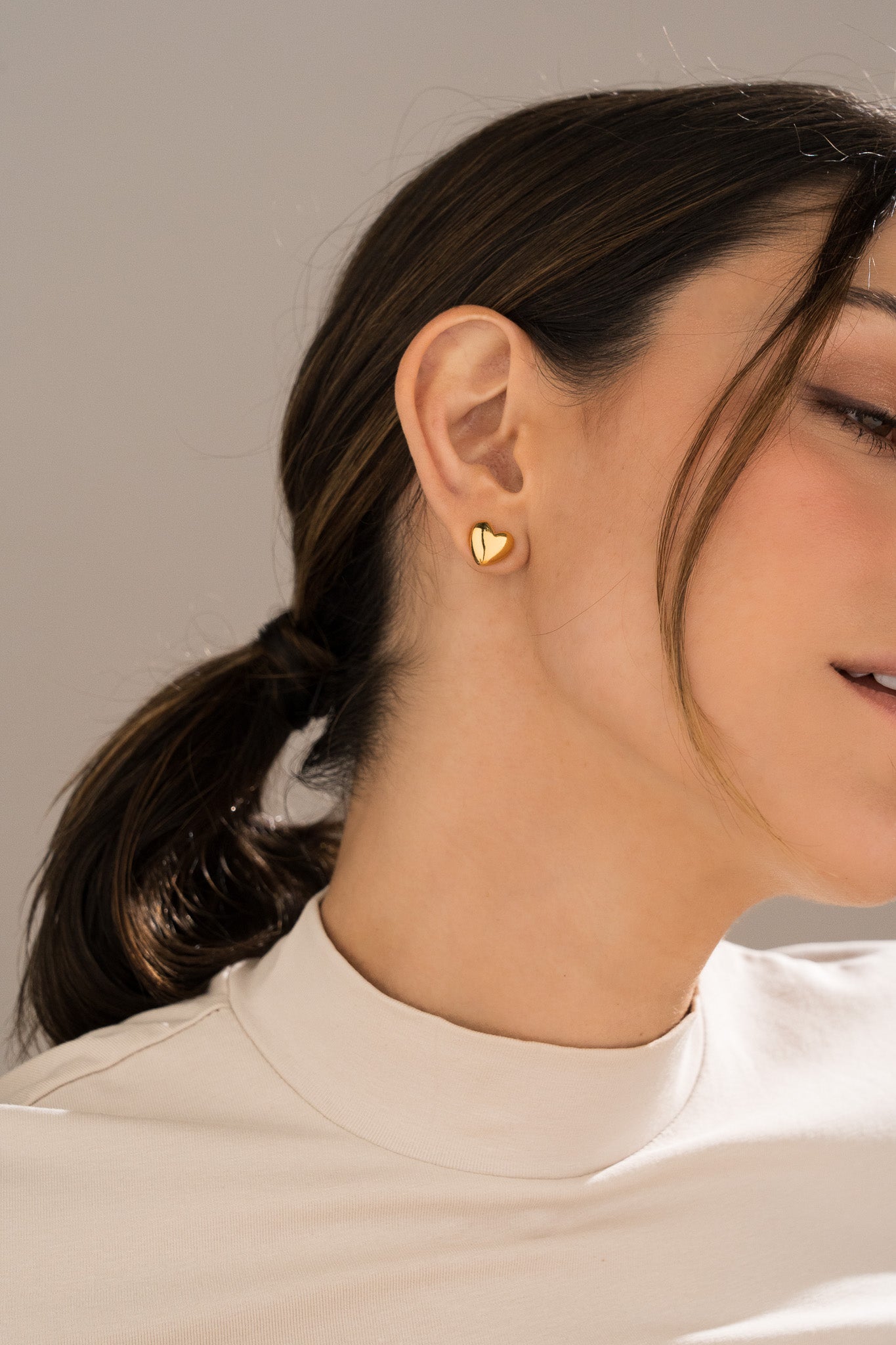 Aretes Corazón Mini Chunky gold