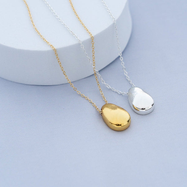 Collar + Aretes gota silver