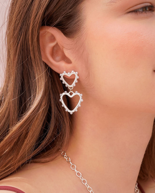Aretes Corazón Perla