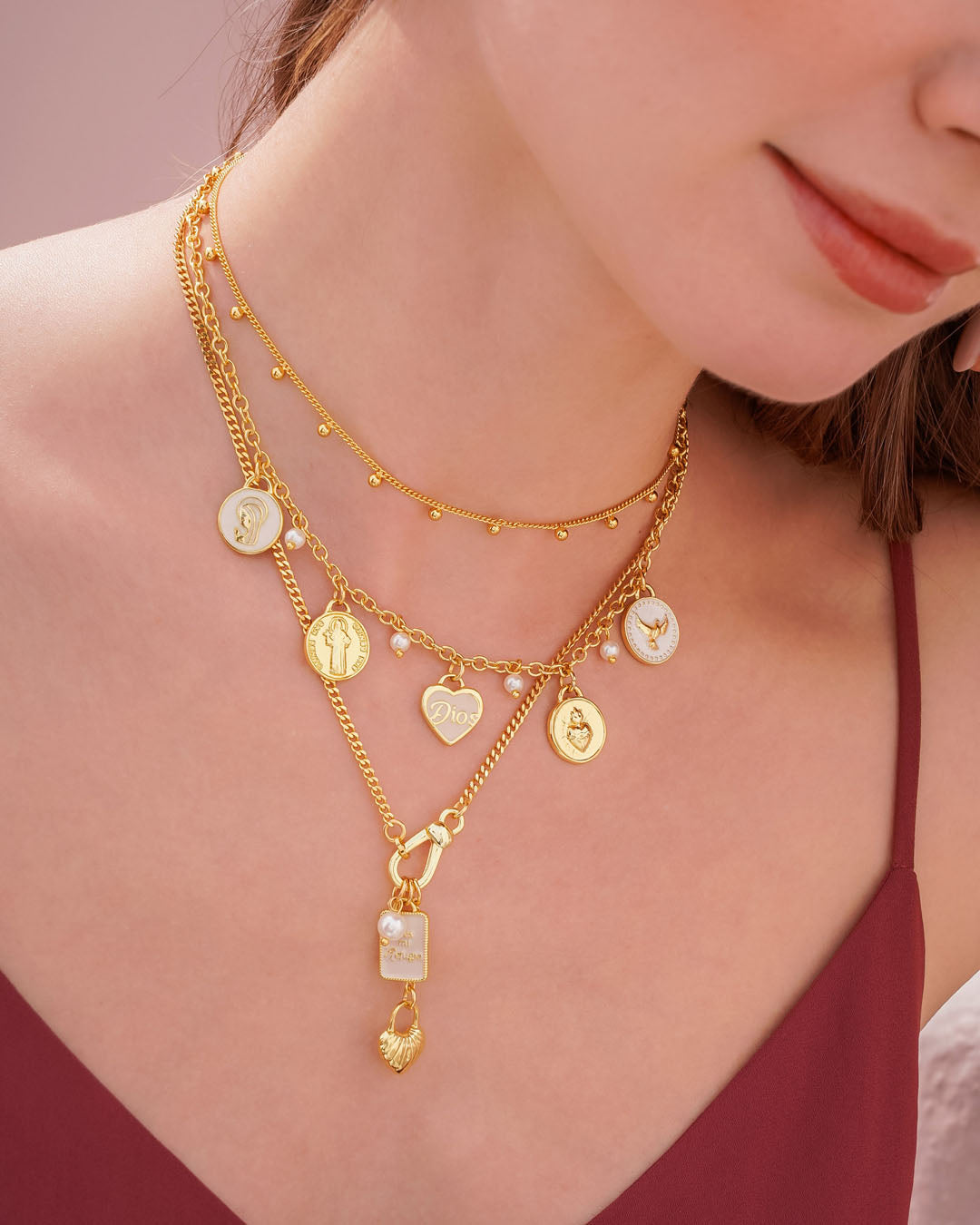 Collar Multicharms Religioso