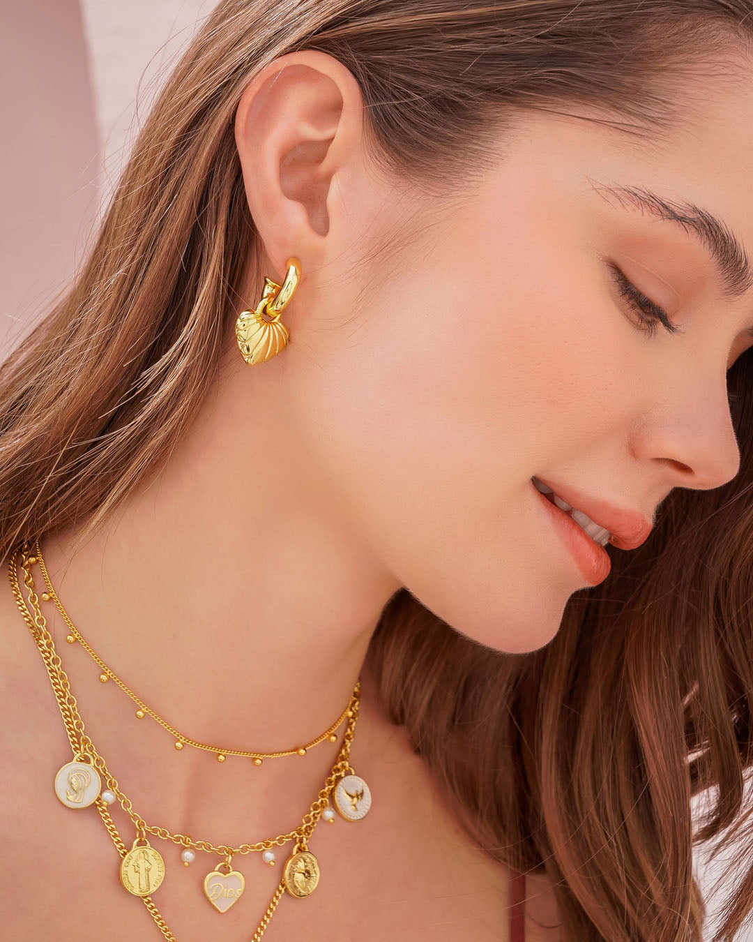 Aretes 2 en 1 Corazón