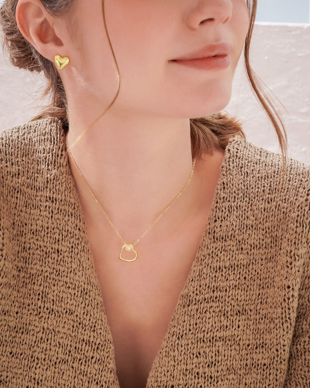 Collar Corazón Perla
