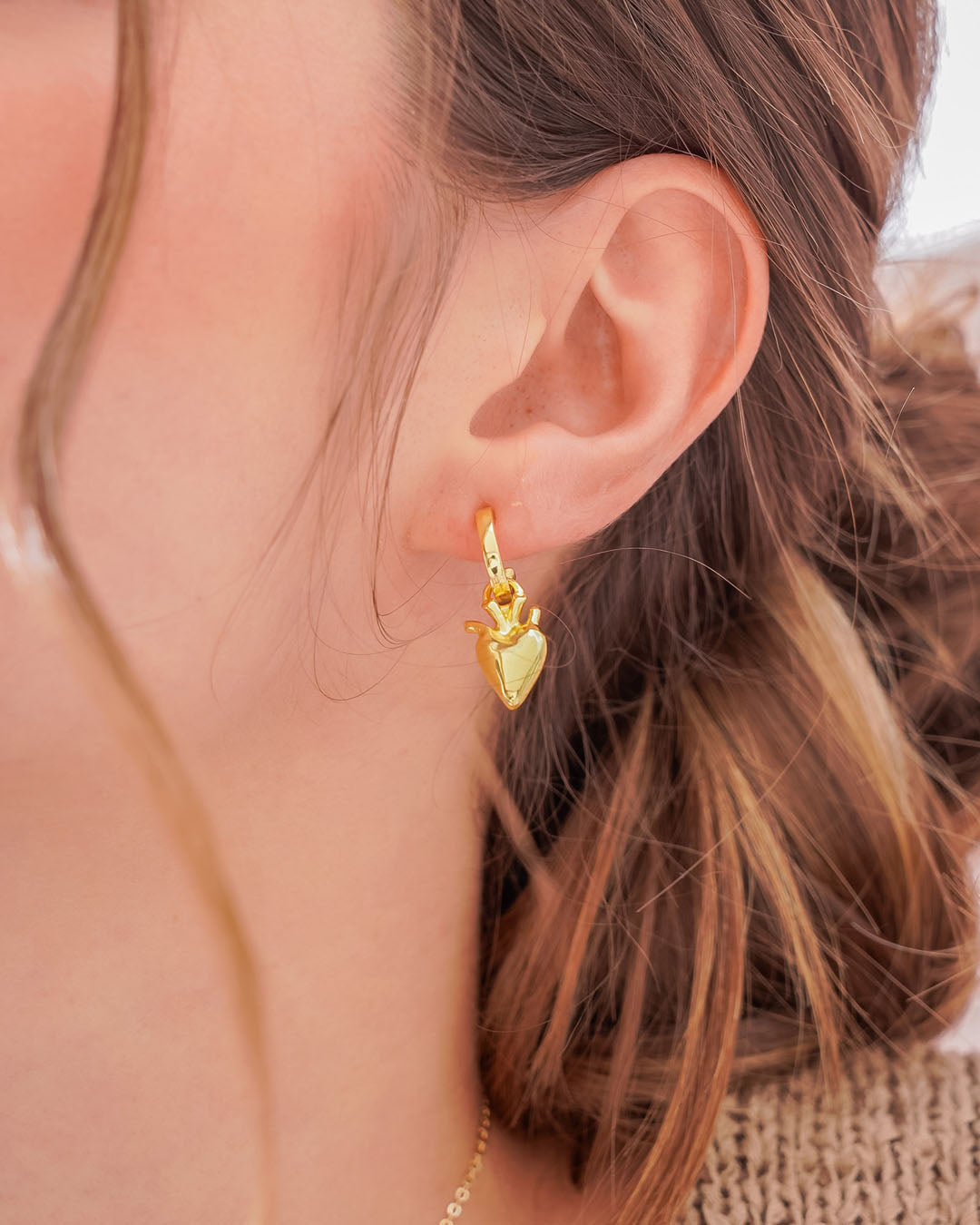 Aretes 2 en 1 Corazón Anatómico