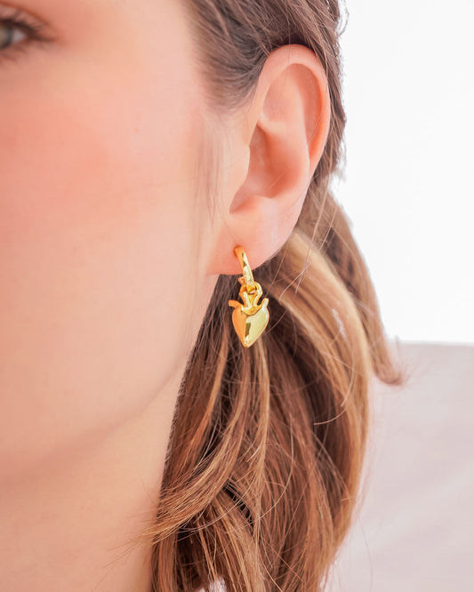 Aretes 2 en 1 Corazón Anatómico