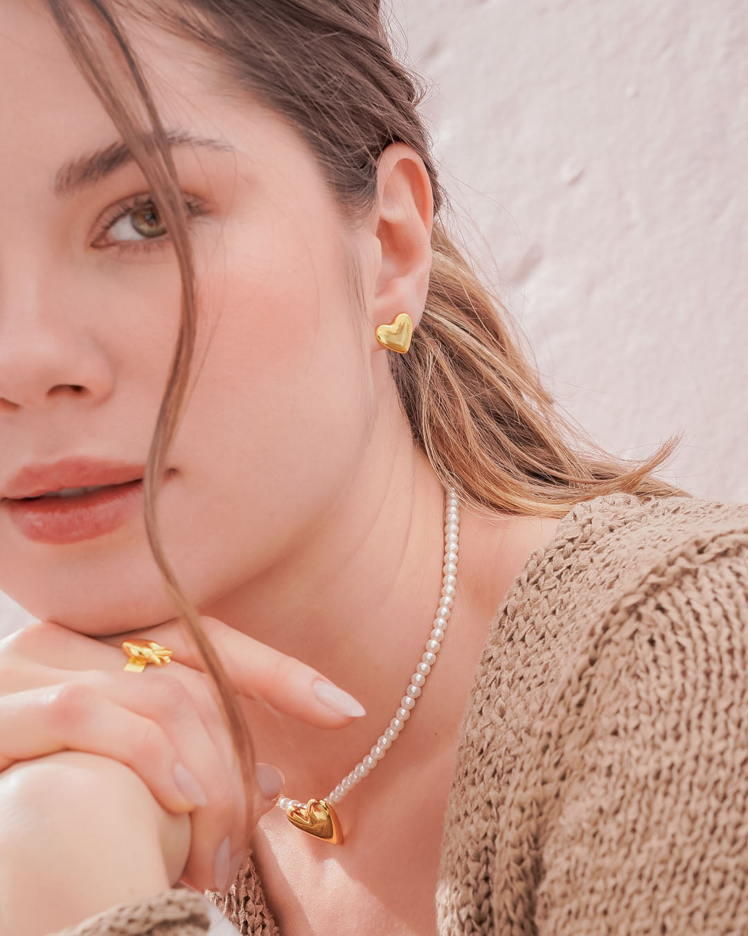 Collar + Aretes Corazón