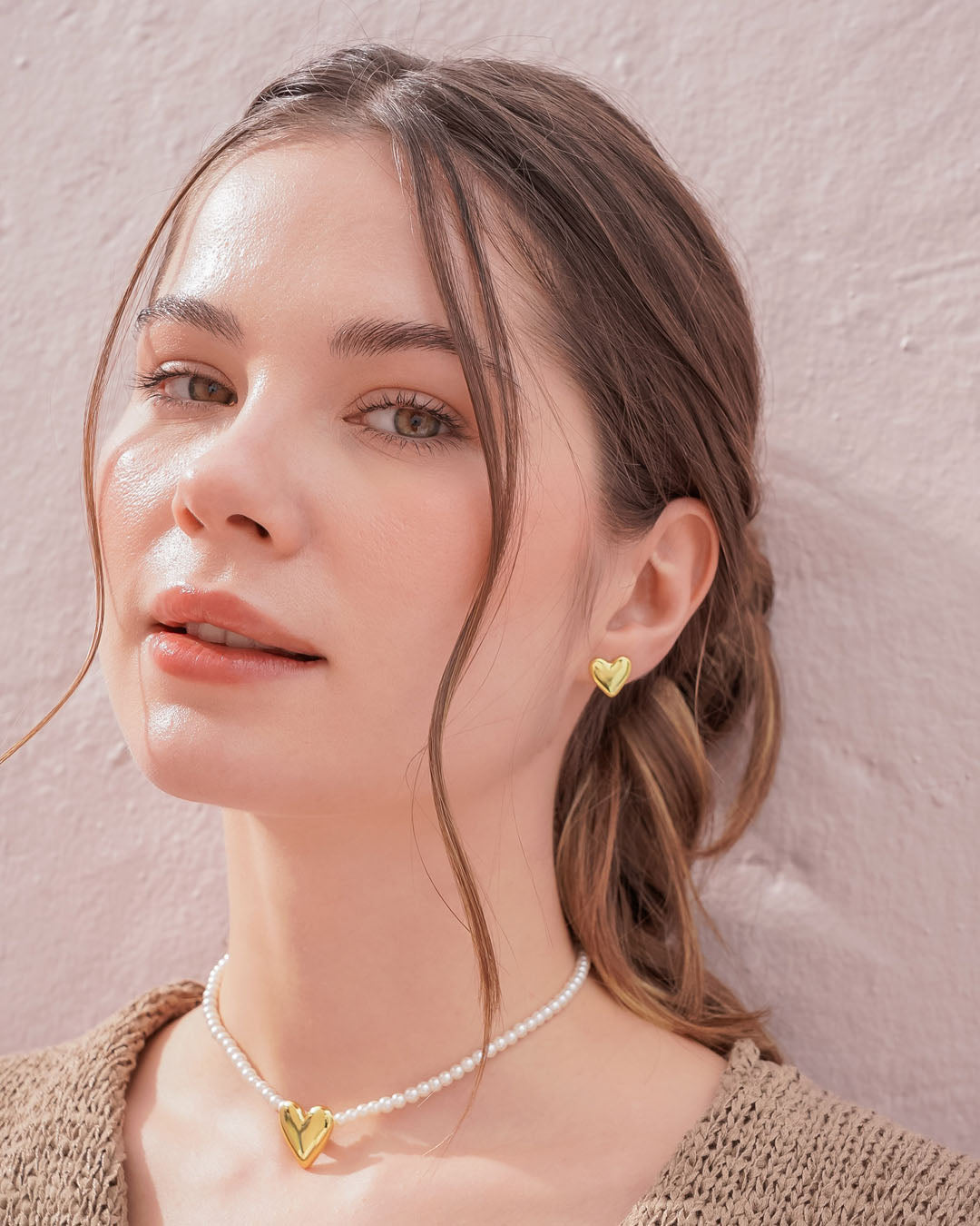 Collar + Aretes Corazón