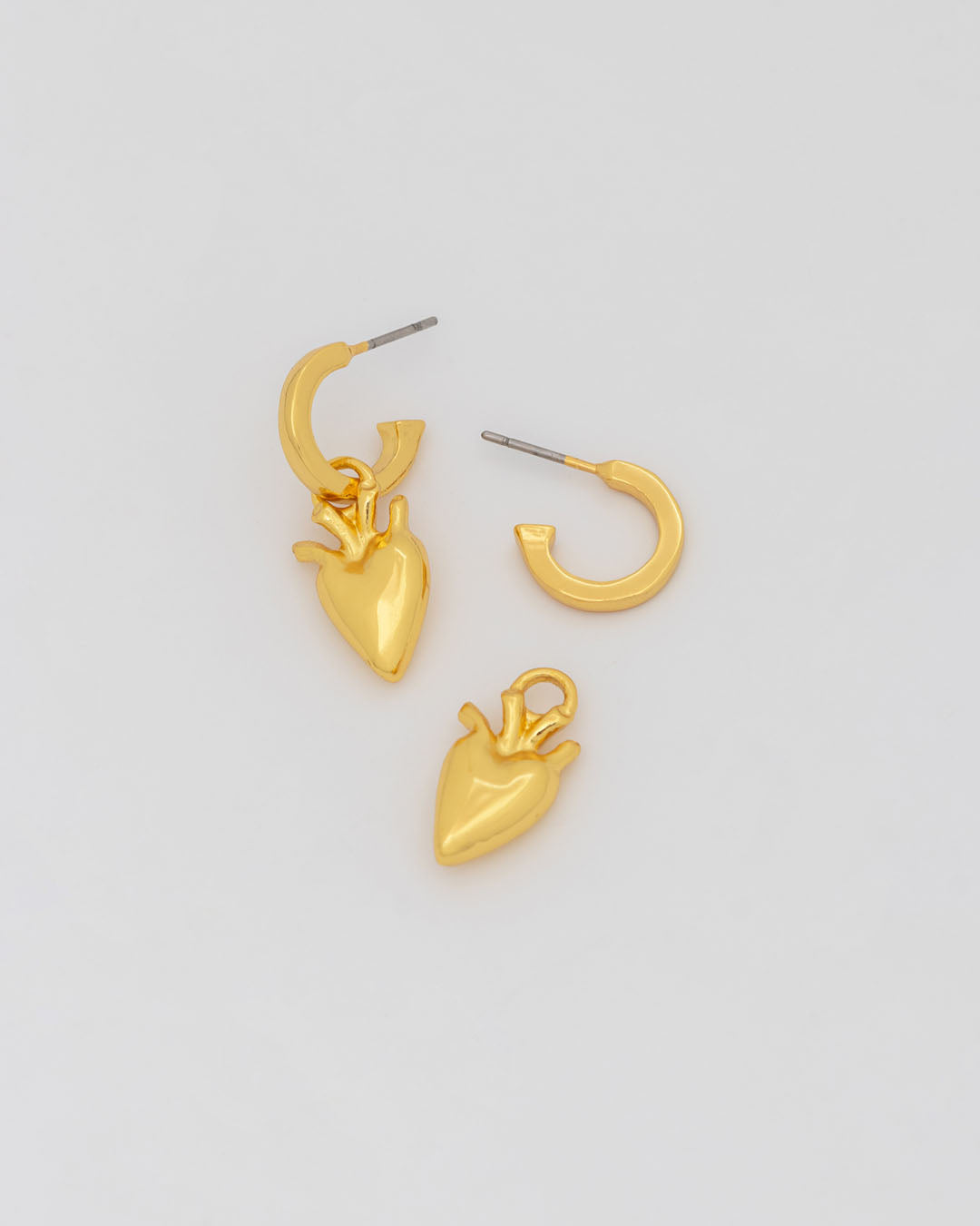Aretes 2 en 1 Corazón Anatómico