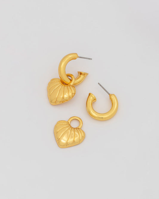 Aretes 2 en 1 Corazón