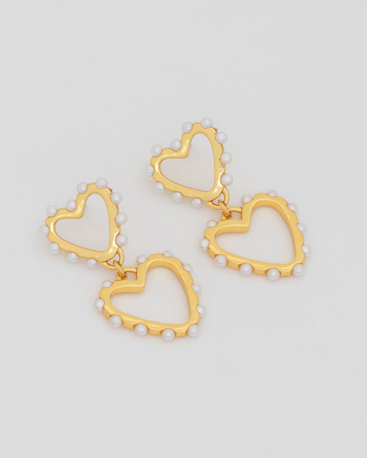 Aretes Corazón Perla