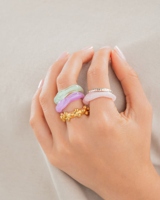 Set X5 Anillos Dots Pop