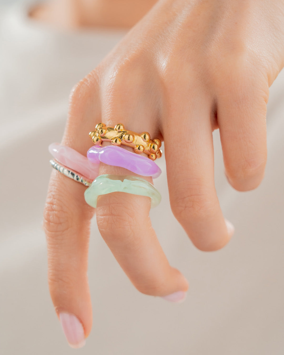 Set X5 Anillos Dots Pop