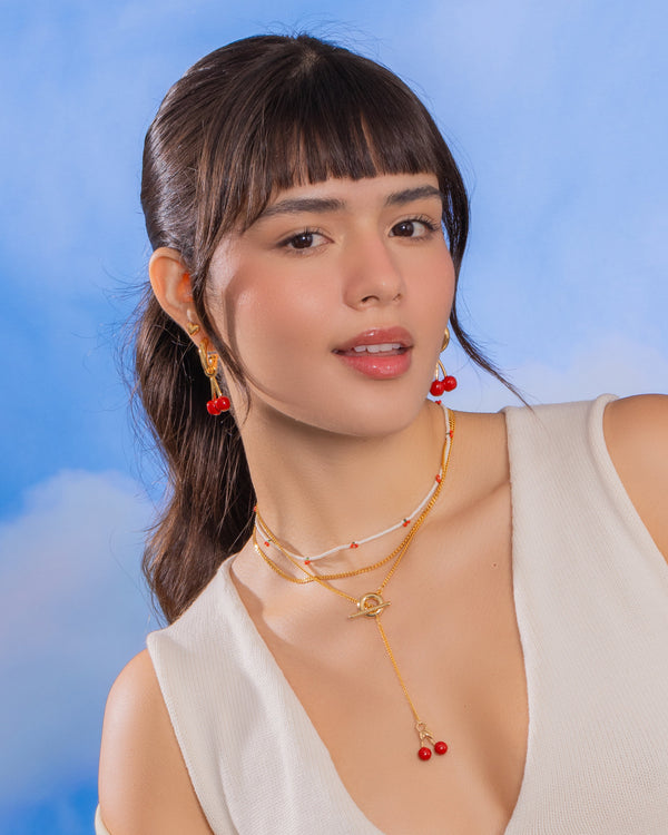 Set X2 Collares Cerezas + Aretes