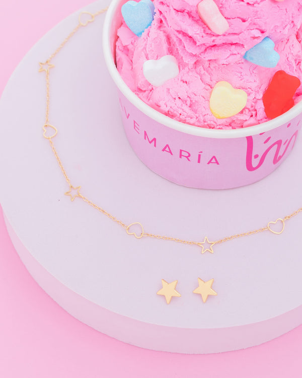 Choker Estrellas Love + Aretes