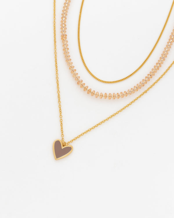 Set X2 Collares Maxi Corazón + Aretes