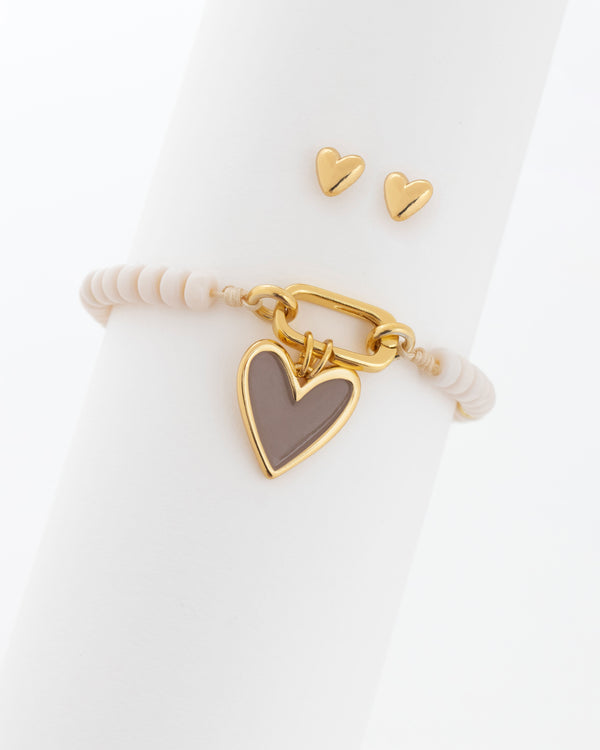 Pulsera Broche Maxi Corazón + Aretes
