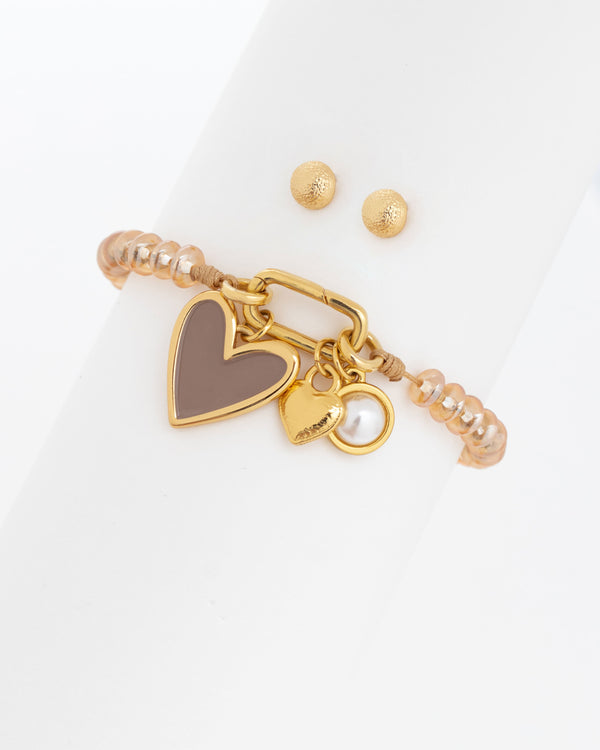 Pulsera Broche Charms + Aretes
