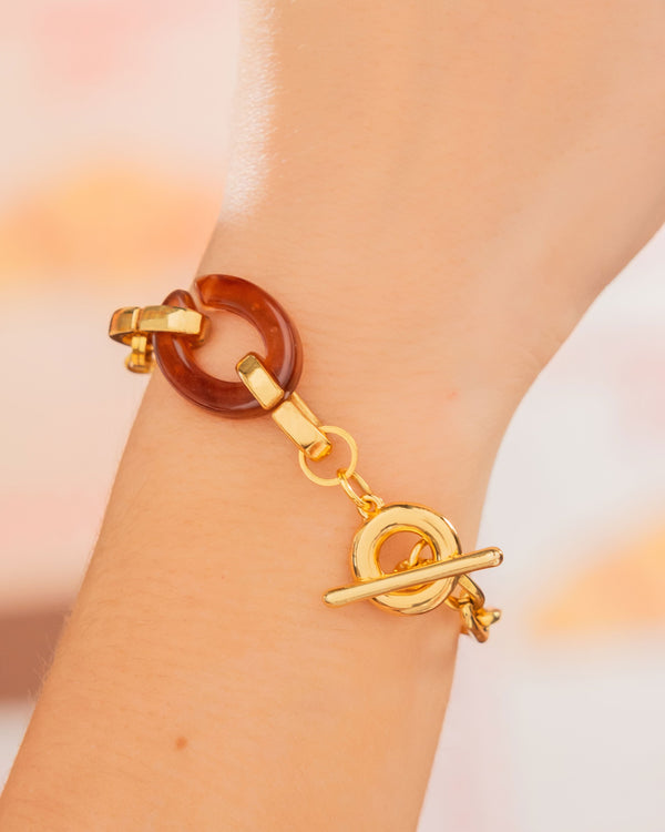 Pulsera Broche Eslabón + Aretes