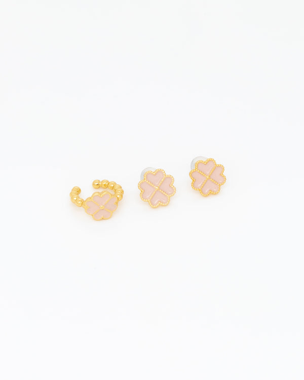 Set X2 Aretes Trebol Rosa AVEMARÍA X TERS