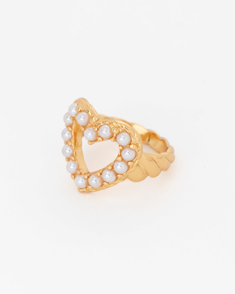 Anillo Corazón Multiperlas