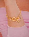 Pulsera Broche Corazón Cristal + Aretes