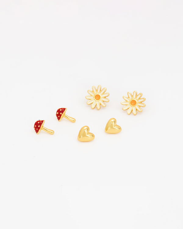 Set X3 Aretes Hongo Margarita
