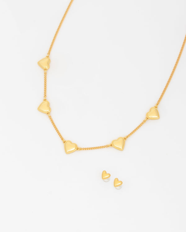 Collar Multicorazones + Aretes