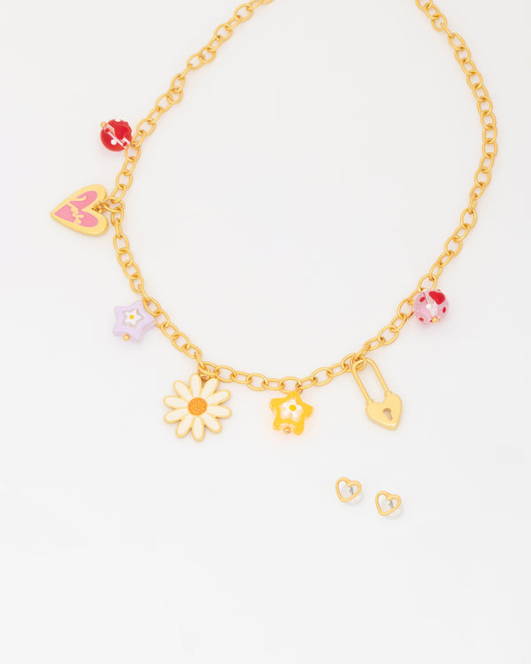 Collar Multicharms Margarita + Aretes