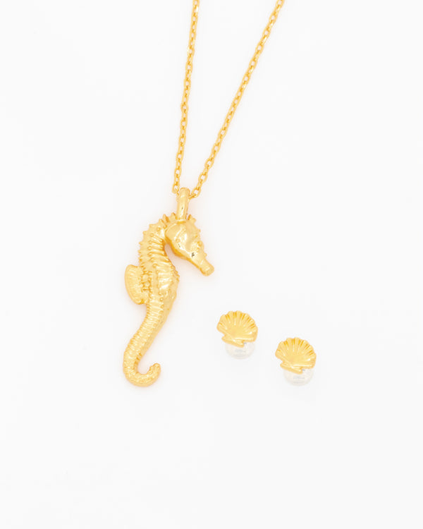 Collar Caballito de Mar + Aretes