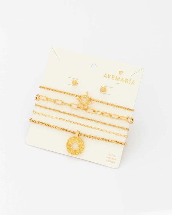 Set X4 Pulseras Lucero + Aretes