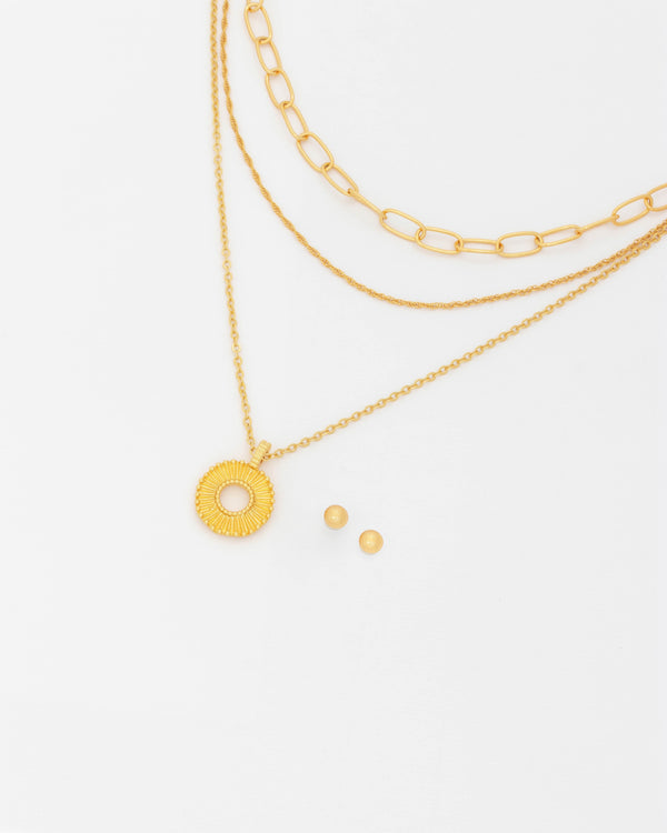 Set X3 Collares Destellos + Aretes